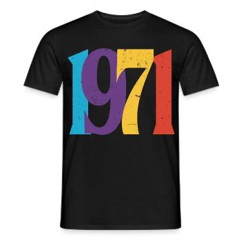 Geboren 1971 Geburtstagsgeschenk Geburtstag 71 - Männer T-Shirt - Schwarz - Vorne - AI Model Male 178 light (178cm)