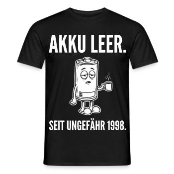 Akku leer. Seit ungefähr 1998. - Müde Batterie - Männer T-Shirt - Schwarz - Vorne - AI Model Male 178 light (178cm)