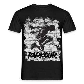 Parkour - Männer T-Shirt - Schwarz - Vorne - AI Model Male 178 light (178cm)