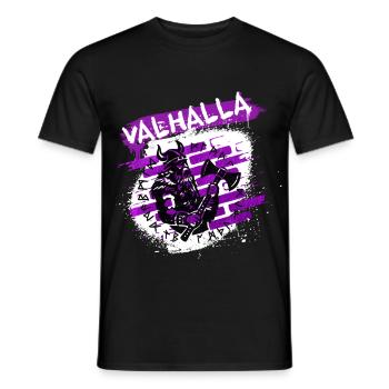 Valhalla Street Art Viking - Männer T-Shirt - Schwarz - Vorne - AI Model Male 178 light (178cm)