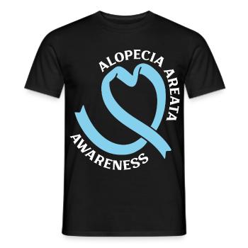 Alopecia Areata - Bewusstsein & Herz - Männer T-Shirt - Schwarz - Vorne - AI Model Male 178 light (178cm)