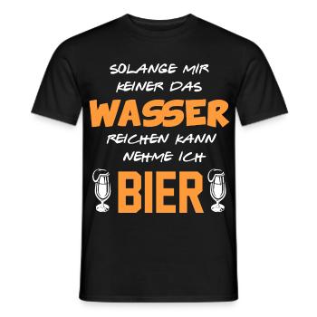 Wasser reichen Bier trinken Alkohol Sprüche - Männer T-Shirt - Schwarz - Vorne - AI Model Male 178 light (178cm)