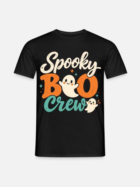 Spooky Boo Crew Retro Halloween-Geister - Männer T-Shirt - Schwarz