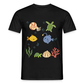 Nautilus Unterwasser Kinder Meeresschildkröte Meer - Männer T-Shirt - Schwarz - Vorne - AI Model Male 178 light (178cm)