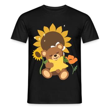 Teddy Blumen Kinder Stern - Männer T-Shirt - Schwarz - Vorne - AI Model Male 178 light (178cm)
