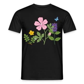 Blumen botanisch Garten Zeichnung Blumenliebhaber - Männer T-Shirt - Schwarz - Vorne - AI Model Male 178 light (178cm)