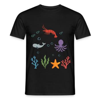 Garnele Unterwasser Kinder Wal - Männer T-Shirt - Schwarz - Vorne - AI Model Male 178 light (178cm)