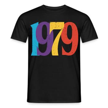 Geboren 1979 Geburtstagsgeschenk Geburtstag 79 - Männer T-Shirt - Schwarz - Vorne - AI Model Male 178 light (178cm)