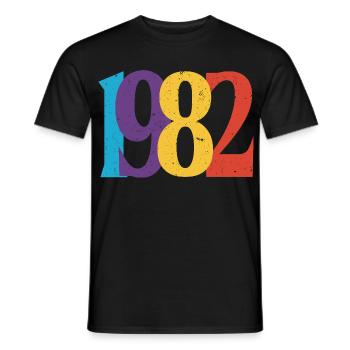 Geboren 1982 Geburtstagsgeschenk Geburtstag 82 - Männer T-Shirt - Schwarz - Vorne - AI Model Male 178 light (178cm)