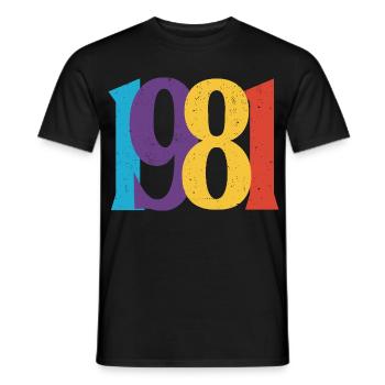 Geboren 1981 Geburtstagsgeschenk Geburtstag 81 - Männer T-Shirt - Schwarz - Vorne - AI Model Male 178 light (178cm)