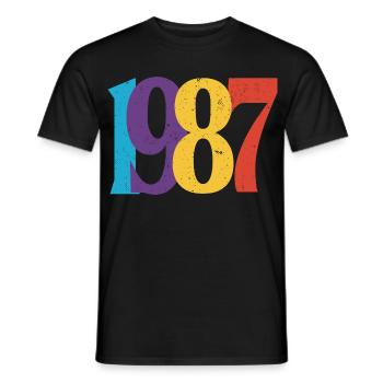 Geboren 1987 Geburtstagsgeschenk Geburtstag 87 - Männer T-Shirt - Schwarz - Vorne - AI Model Male 178 light (178cm)
