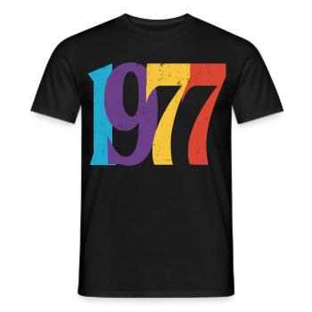 Geboren 1977 Geburtstagsgeschenk Geburtstag 77 - Männer T-Shirt - Schwarz - Vorne - AI Model Male 178 light (178cm)