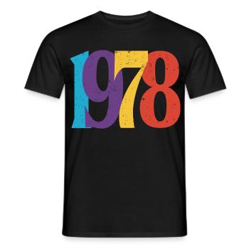 Geboren 1978 Geburtstagsgeschenk Geburtstag 78 - Männer T-Shirt - Schwarz - Vorne - AI Model Male 178 light (178cm)