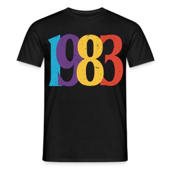 Geboren 1983 Geburtstagsgeschenk Geburtstag 83 - Männer T-Shirt - Schwarz - Vorne - AI Model Male 178 light (178cm)