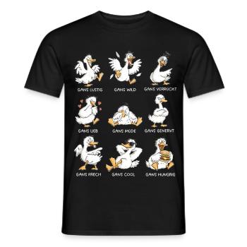 Gans Lustig Wild Verrückt Gänse Wortspiel - Männer T-Shirt - Schwarz - Vorne - AI Model Male 178 light (178cm)