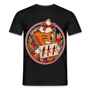 Thanksgiving Kürbiskuchen Zu Süß Zum Anschneiden - Männer T-Shirt - Schwarz - Vorne - AI Model Male 178 light (178cm)