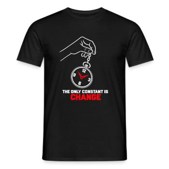 Taschenuhr – Die einzige Konstante ist Veränderung - Männer T-Shirt - Schwarz - Vorne - AI Model Male 178 light (178cm)