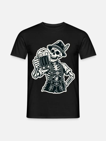 Bayerisches Skelett - Männer T-Shirt - Schwarz