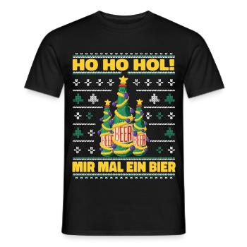 Ho Ho Hol – Weihnachtsbaum aus Bierflaschen - Männer T-Shirt - Schwarz - Vorne - AI Model Male 178 light (178cm)