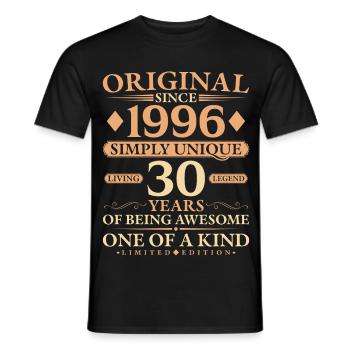 Original 1996 Living Legend 30th Birthday Gift - Männer T-Shirt - Schwarz - Vorne - AI Model Male 178 light (178cm)