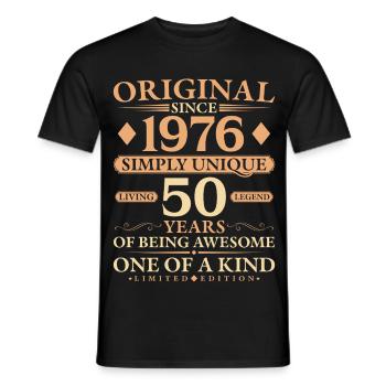 Original 1976 Living Legend 50th Birthday Gift - Männer T-Shirt - Schwarz - Vorne - AI Model Male 178 light (178cm)