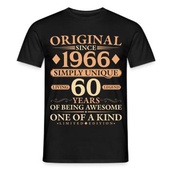 Original 1966 Living Legend 60th Birthday Gift - Männer T-Shirt - Schwarz - Vorne - AI Model Male 178 light (178cm)