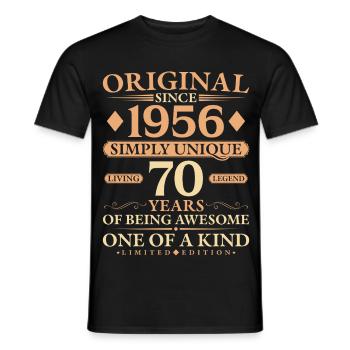 Original 1956 Living Legend 70th Birthday Gift - Männer T-Shirt - Schwarz - Vorne - AI Model Male 178 light (178cm)