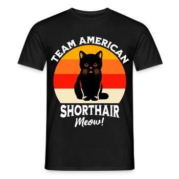 Team Amerikanische Kurzhaarkatze - Männer T-Shirt - Schwarz - Vorne - AI Model Male 178 light (178cm)
