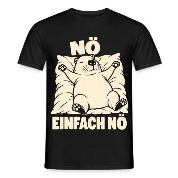 Nö, einfach nö – Schlafendes Capybara - Männer T-Shirt - Schwarz - Vorne - AI Model Male 178 light (178cm)