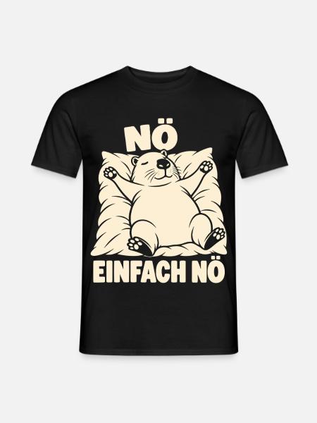 Nö, einfach nö – Schlafendes Capybara - Männer T-Shirt - Schwarz