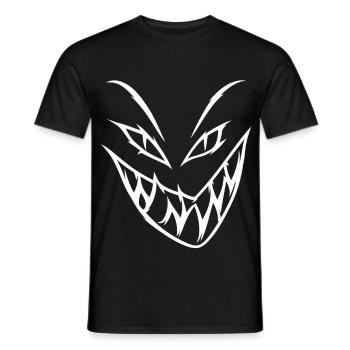 Dämonisches Grinsen – Unheimliche Horrorfratze - Männer T-Shirt - Schwarz - Vorne - AI Model Male 178 light (178cm)