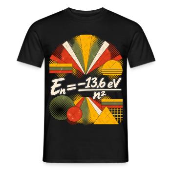 Bohr-Energieniveaus – Physikalische Gleichung - Männer T-Shirt - Schwarz - Vorne - AI Model Male 178 light (178cm)