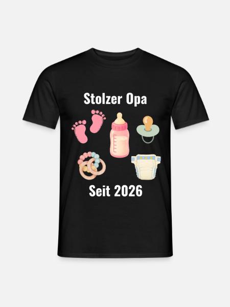 Stolzer Opa Seit 2026 - Männer T-Shirt - Schwarz