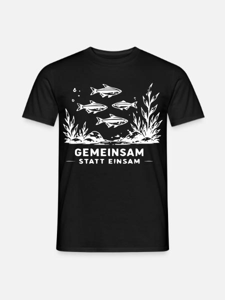 Gemeinsam statt einsam – Unterwasserfische - Männer T-Shirt - Schwarz