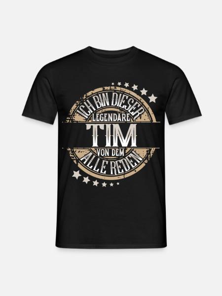 Tim - Männer T-Shirt - Schwarz