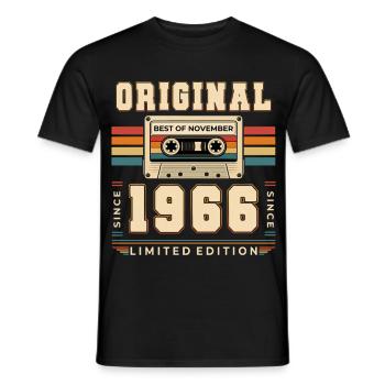 60. Geburtstag Geschenk Best of November 1966 - Männer T-Shirt - Schwarz - Vorne - AI Model Male 178 light (178cm)