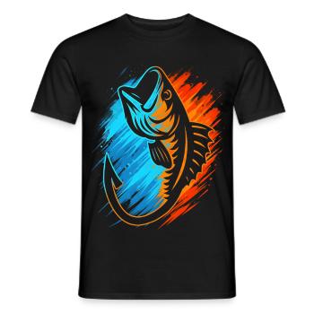 Angel Angeln Kinder Jungen Angler Herren - Männer T-Shirt - Schwarz - Vorne - AI Model Male 178 light (178cm)