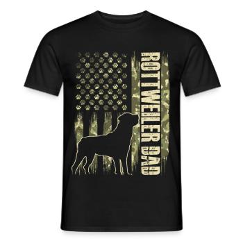 Rottweiler Dad – Patriotischer Rottie Dad USA-Flagge - Männer T-Shirt - Schwarz - Vorne - AI Model Male 178 light (178cm)