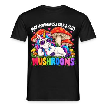 Cute Unicorn Mushroom Lovers - Männer T-Shirt - Schwarz - Vorne - AI Model Male 178 light (178cm)