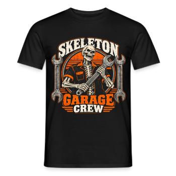 Skeleton Garage Crew - Vintage Mechanic Skull - Männer T-Shirt - Schwarz - Vorne - AI Model Male 178 light (178cm)