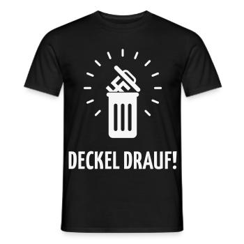 Deckel Drauf! (Gegen Rechts / Nie Wieder / White) - Männer T-Shirt - Schwarz - Vorne - AI Model Male 178 light (178cm)