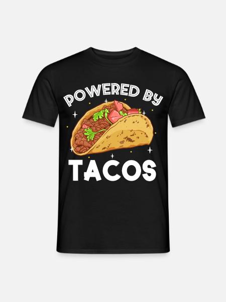 Powered by Tacos - Männer T-Shirt - Schwarz