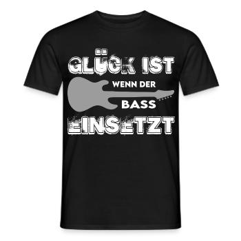 Glück ist wenn der Bass einsetzt Music Musik Dance - Männer T-Shirt - Schwarz - Vorne - AI Model Male 178 light (178cm)