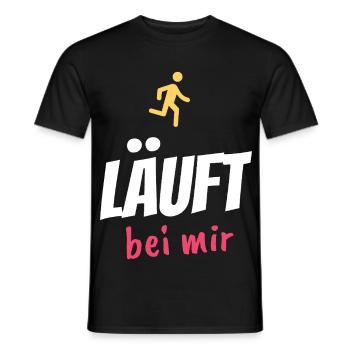 Läuft bei mir – Jugendsprache Spruch - Männer T-Shirt - Schwarz - Vorne - AI Model Male 178 light (178cm)