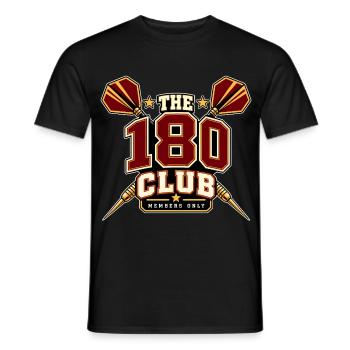 Darts 180 Club – Triple 20 Members Only - Männer T-Shirt - Schwarz - Vorne - AI Model Male 178 light (178cm)