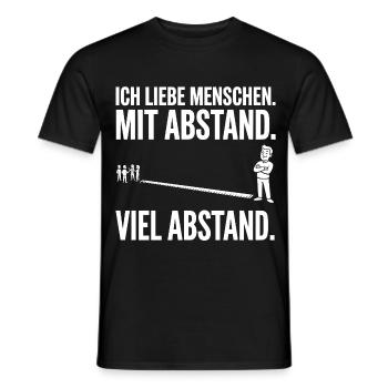Ich liebe Menschen. Mit Abstand - Sarkasmus - Männer T-Shirt - Schwarz - Vorne - AI Model Male 178 light (178cm)