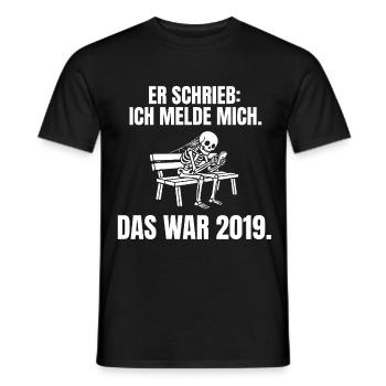 Ghosting Skelett – Er schrieb: Ich melde mich - Männer T-Shirt - Schwarz - Vorne - AI Model Male 178 light (178cm)