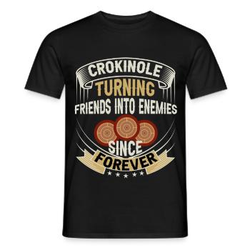 Crokinole – Macht Freunde zu Feinden - Männer T-Shirt - Schwarz - Vorne - AI Model Male 178 light (178cm)