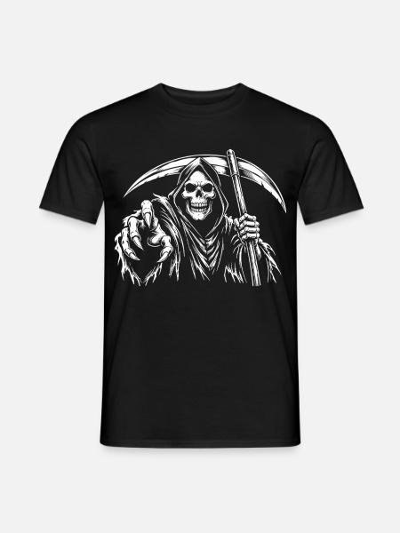 Halloween Skelett Sensenmann - Männer T-Shirt - Schwarz