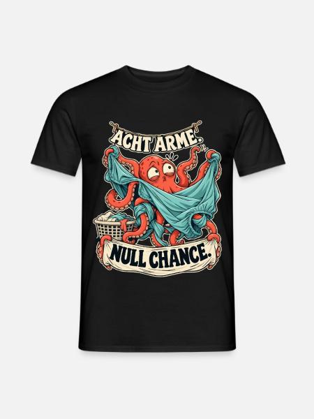 Krake gegen Spannbettlaken - Männer T-Shirt - Schwarz